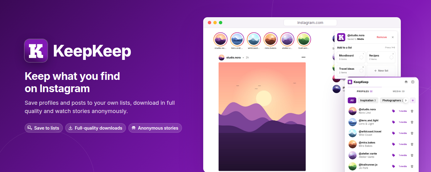 KeepKeep: keep what you find on Instagram